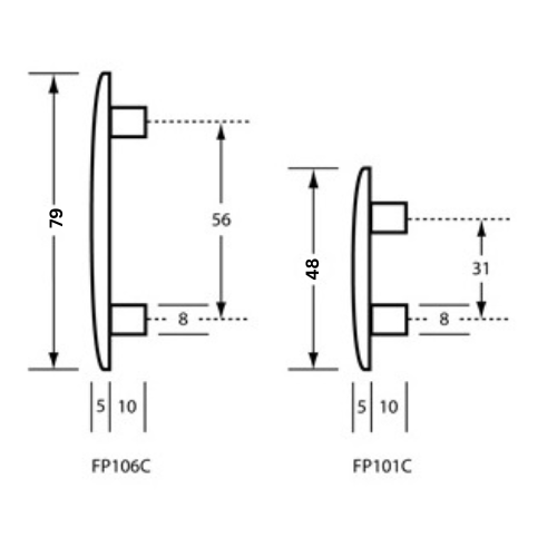 106C Faceplate Concealed Fix Satin Chrome Plate
