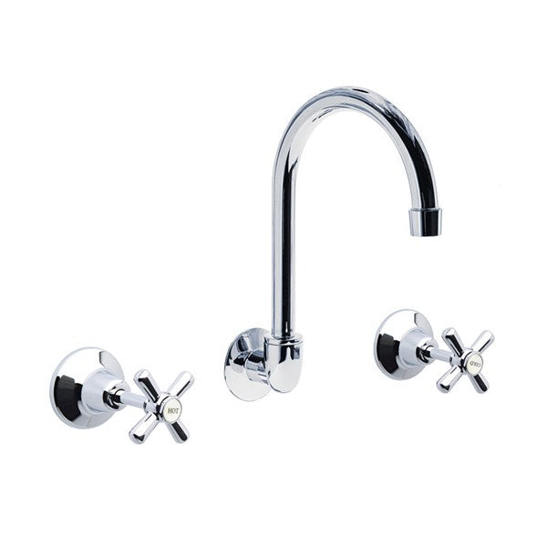 Whitehall Chrome Plated Wall Sink Set Anti Vandal Ceramic Disc