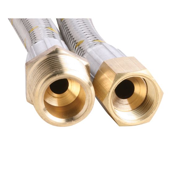 10 Mm Ss Gas Hose 3/8″ Sae Ff X 1/2″ Bsp M 300 Mm