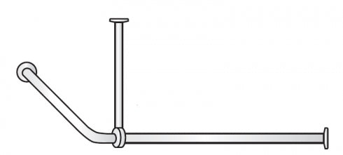 25mm Corner Shower Curtain Rail Concealed Fix 1600 x 1600 x 600