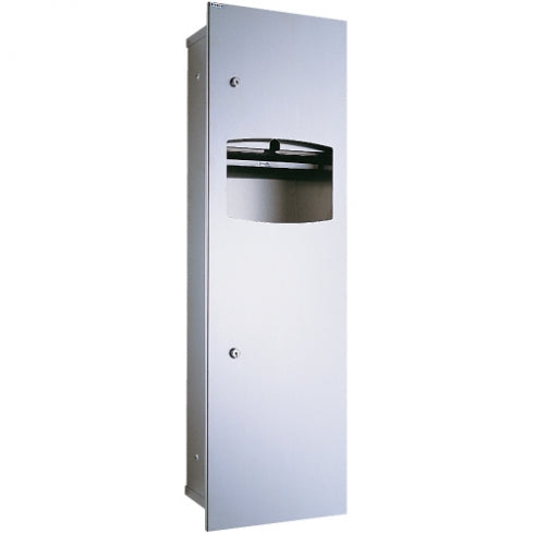 Contemporary Combination 2 in 1 unit Semi Recessed Towel and Waste Receptacle