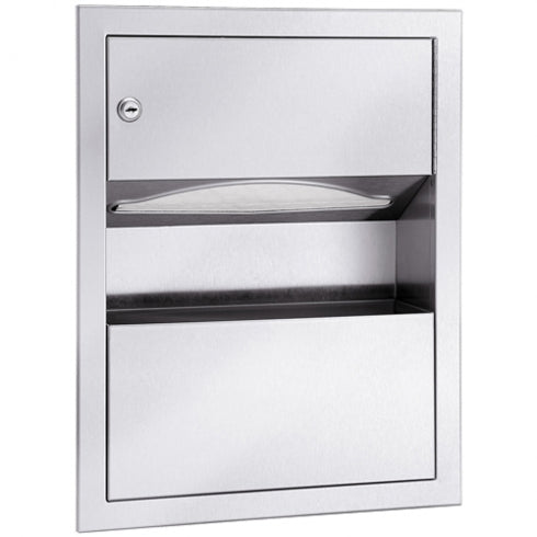 Surface Mounted Towel and Waste Receptacle Combination 2 in 1 unit
