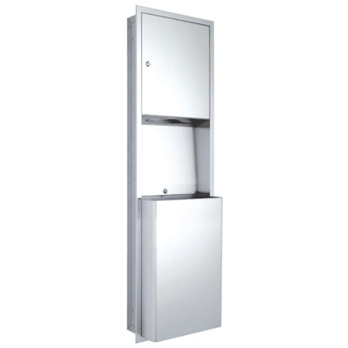 Surface Mounted Towel and Waste Receptacle Stainless Steel
