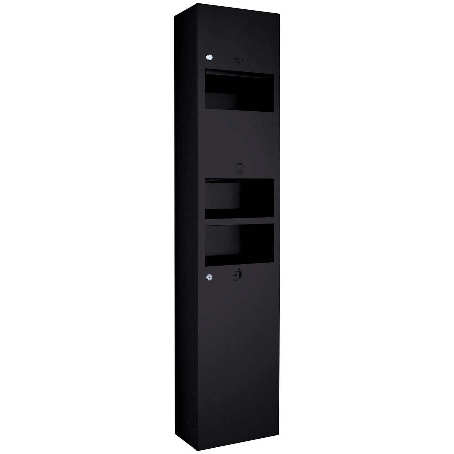 Hand Dryer and Towel Dispenser Recessed 3 in 1 Combination Matte Black