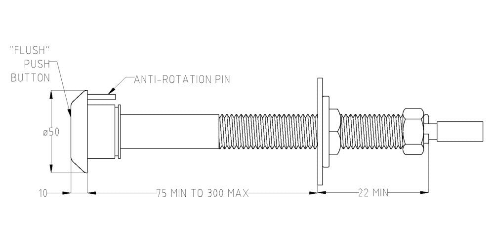 Safe-Cell® CP-BS Prison Cistern Push Button Assembly