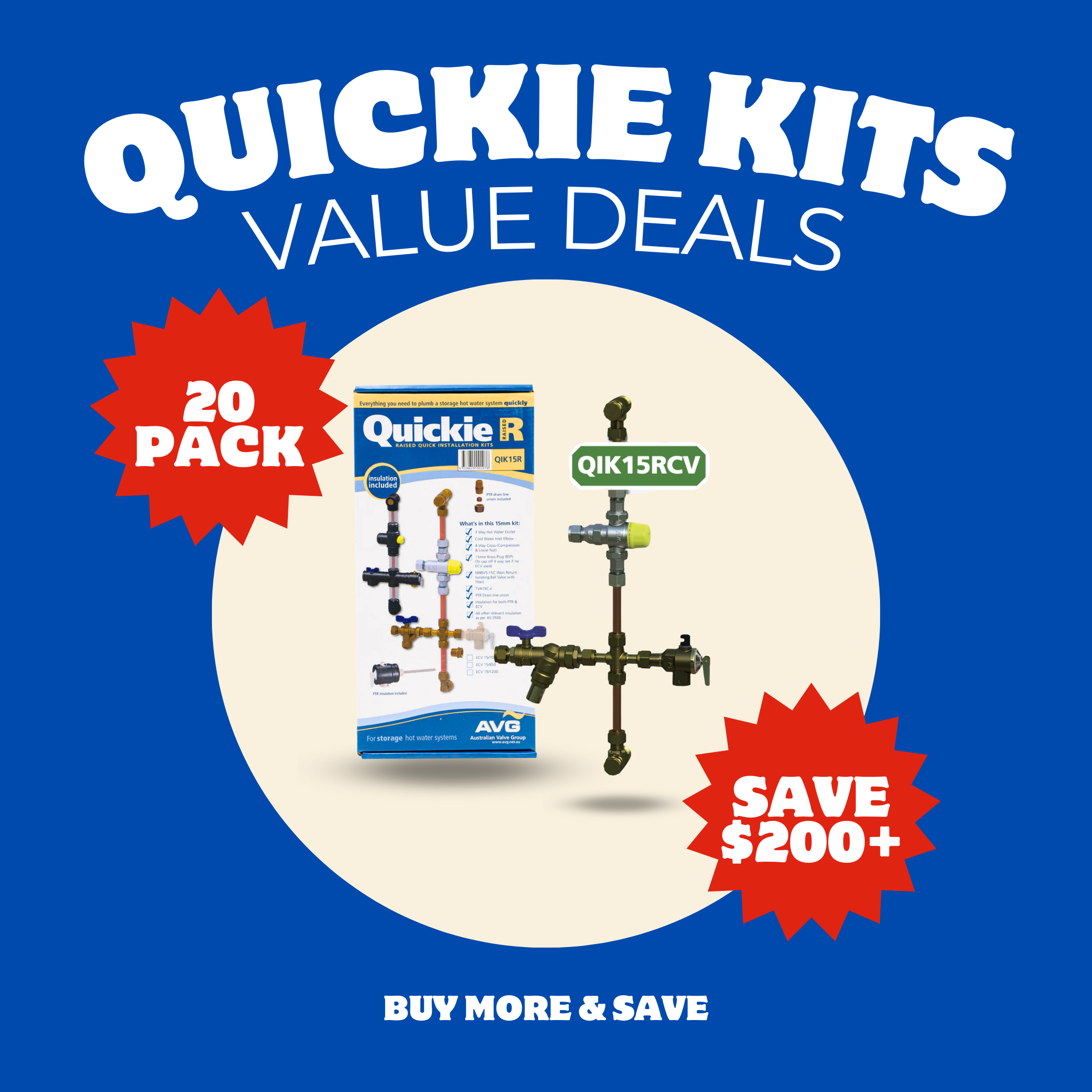 20 Pack Bundle - AVG Quickie Kit 15mm Storage Unit - QIK15RCV