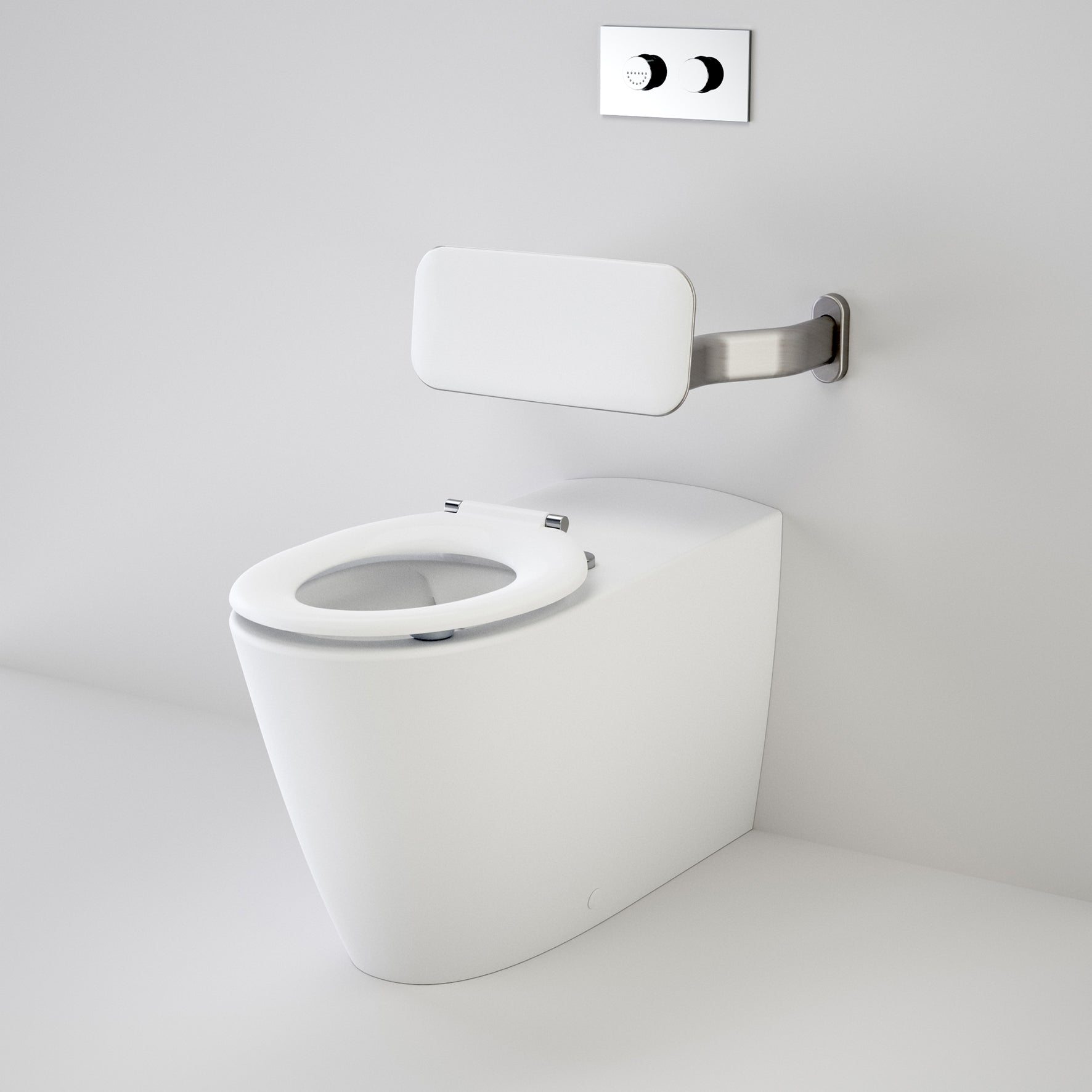 Care 800 Cleanflush® Invisi Series II® Wall Faced Suite with Backrest and Caravelle Care Single Flap Seat - White (with GermGard®)