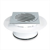RRJ Adjustable Maxi Adaptor Systems Square - Chrome Brass Grate