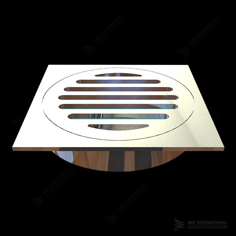 Brass Square Push In Floor Wastes