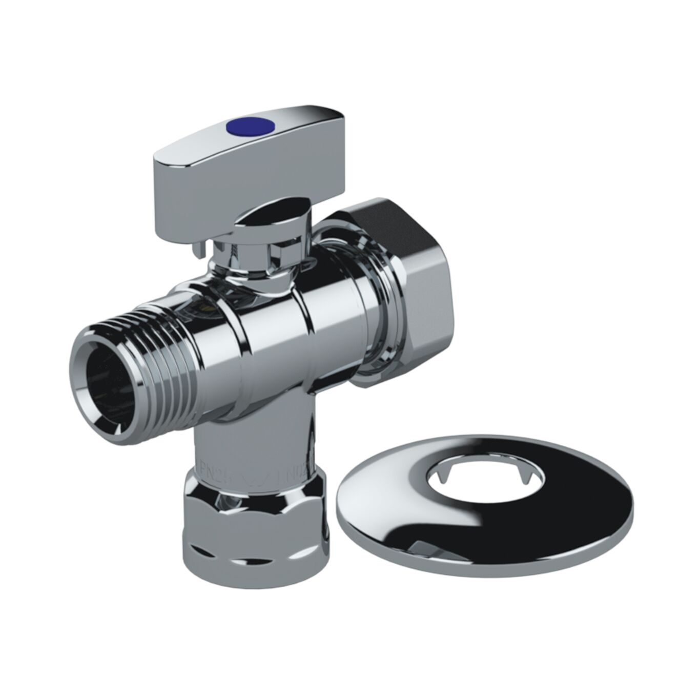 Watts BVT-15 Three-Way Ball Valve – 15mm BSP with Non-Return Check Valve & Chrome Cover Plate