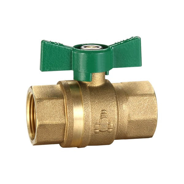 Dual Approved Ball Valve - Butterfly Handle FI x FI Brass, Lead Free