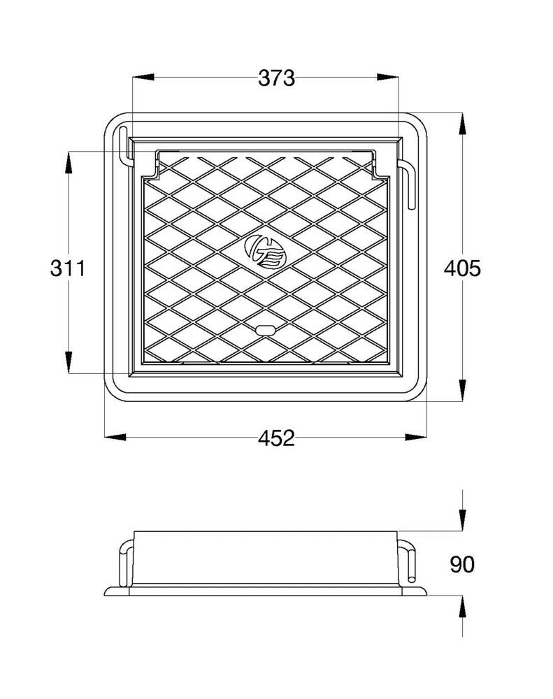 Cast Iron Meter Box (Plain) 300x350 (Hinged)