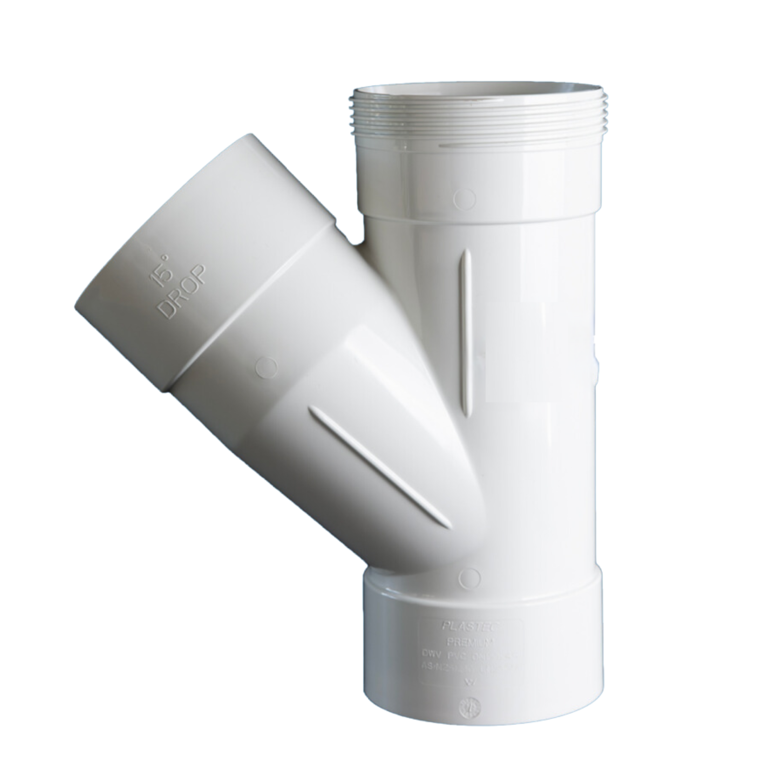 DWV Jumpdown Junction 100mm X 45 Deg X 15 Deg PVC