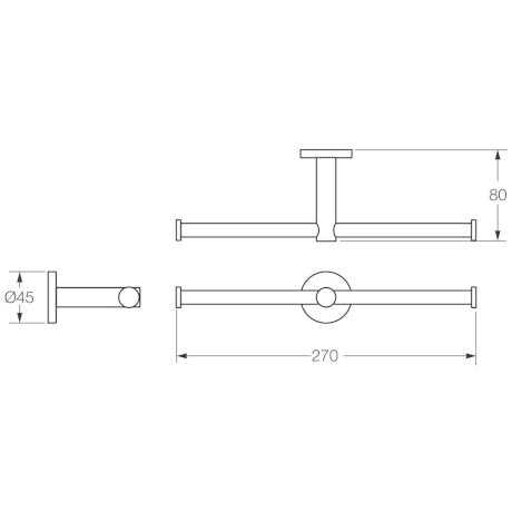 Virtu Circit Double Toilet Paper Holder - Chrome