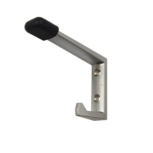 Coat Hook with Bumper in Satin Chrome Plate