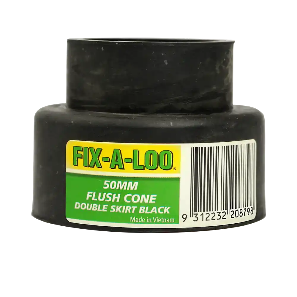 Flush Cone Double Skirt Black 50mm