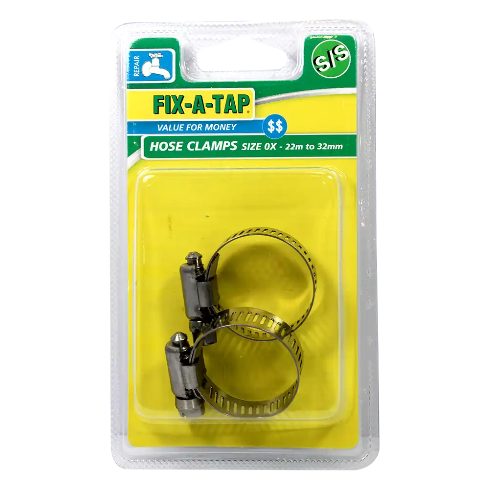 Hose Clamp – Stainless Steel No. 0X (22-32mm) Pack of 2