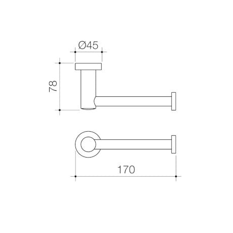 Cosmo Metal Toilet Roll Holder Black