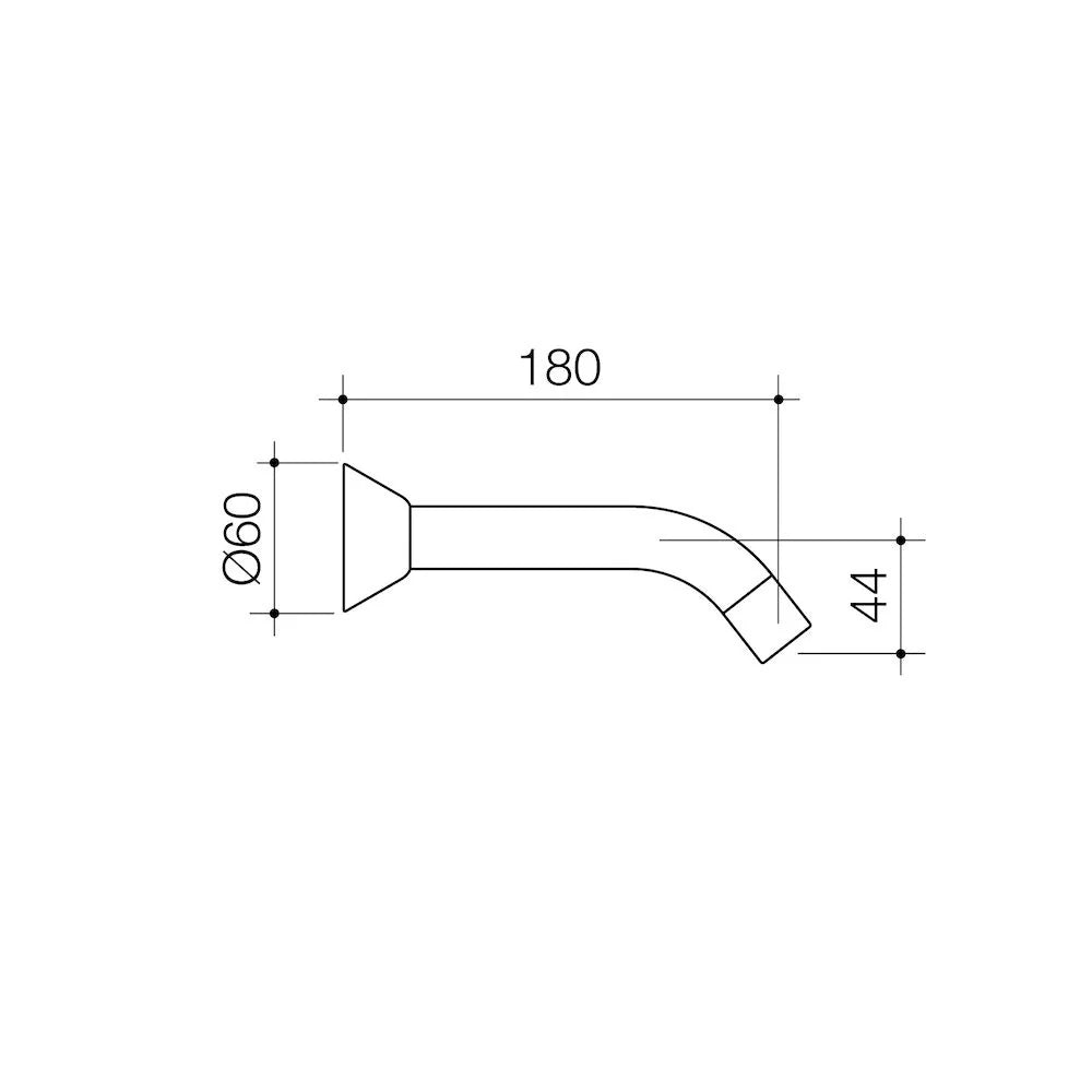 Elegance II Bath Outlet 180mm