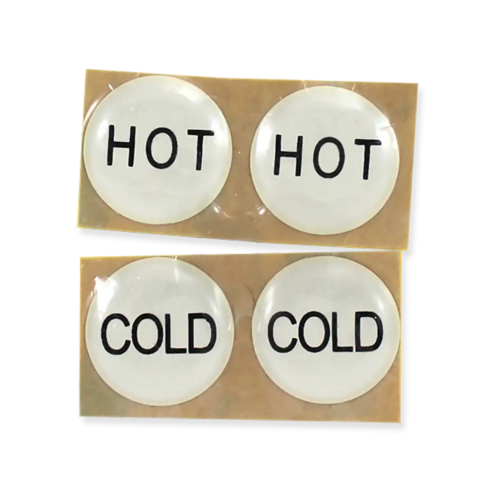 Tap Button Stick On – Hot & Cold Indicator 19mm Pack of 4