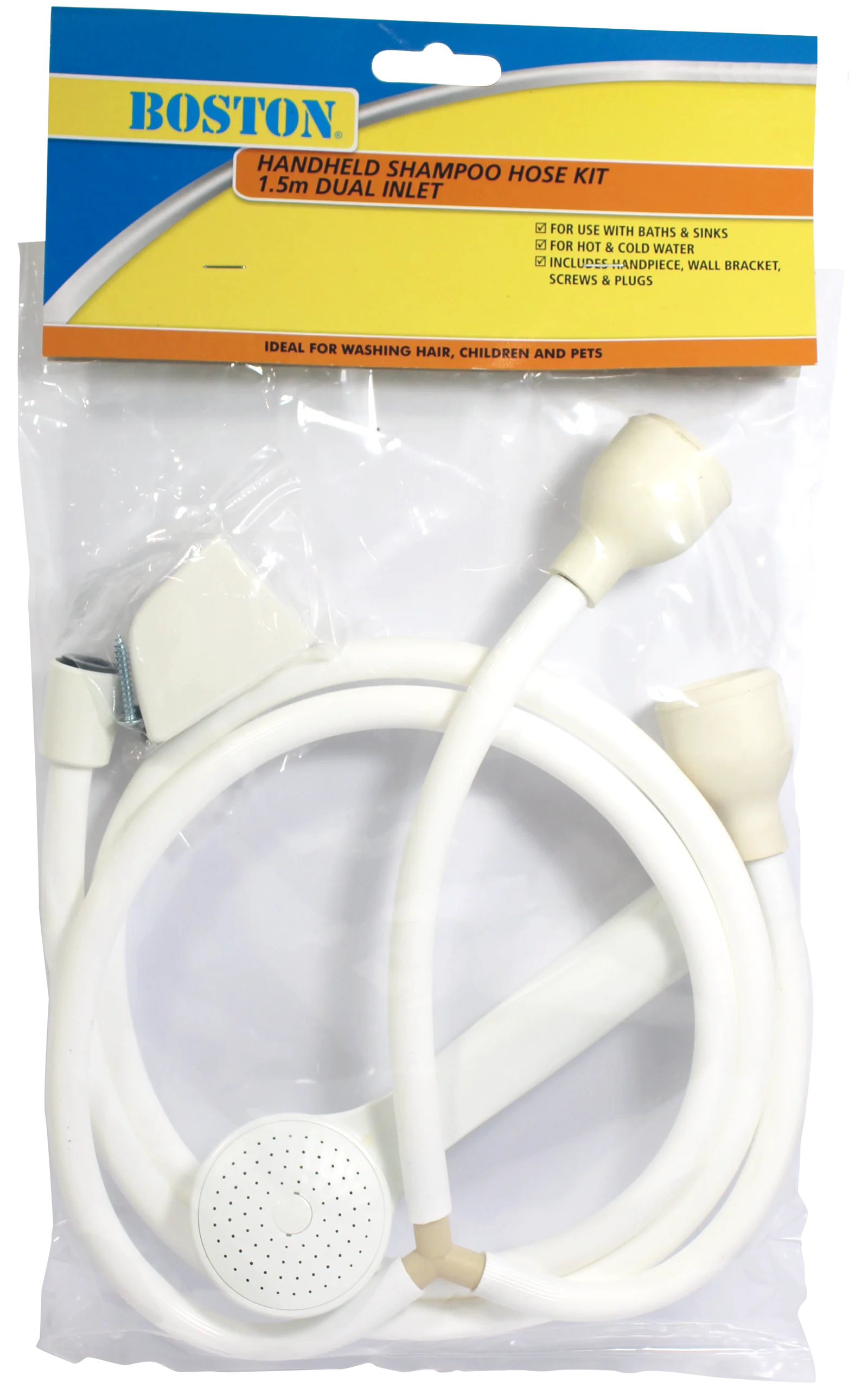 Double Push On Shower Hose & Hand Piece 1.5m