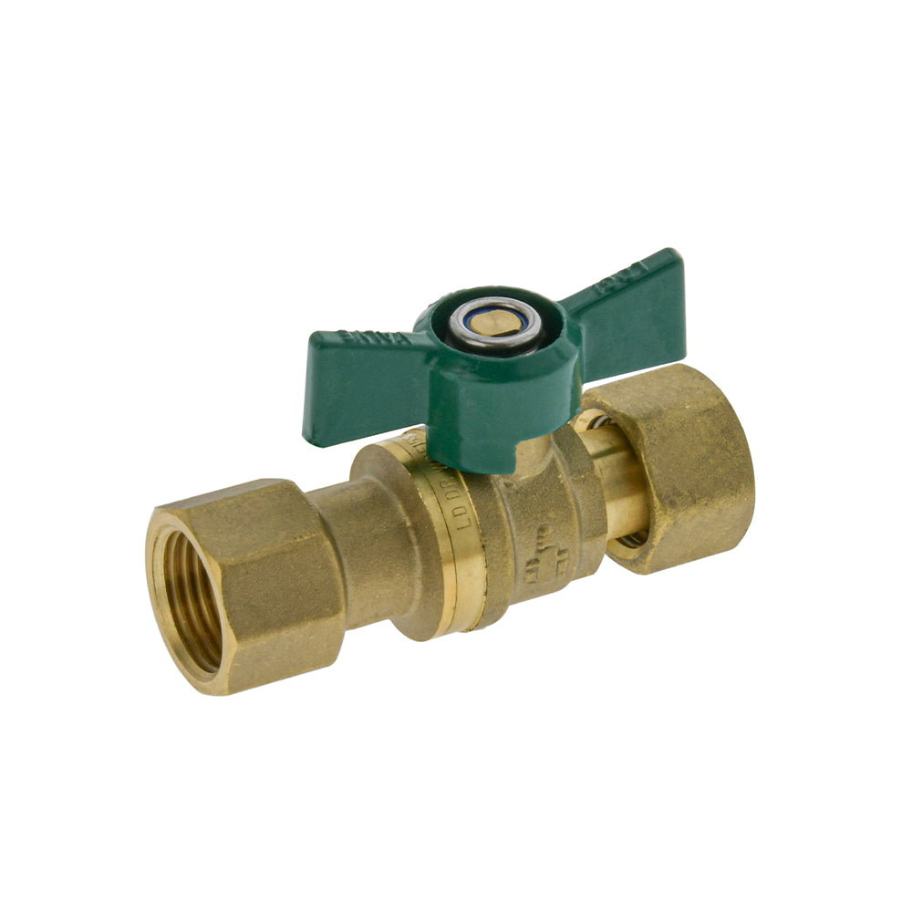 Non-Return Isolation Ball Valve with Check Valve - Swivel Nut, 15mm, Lead Free