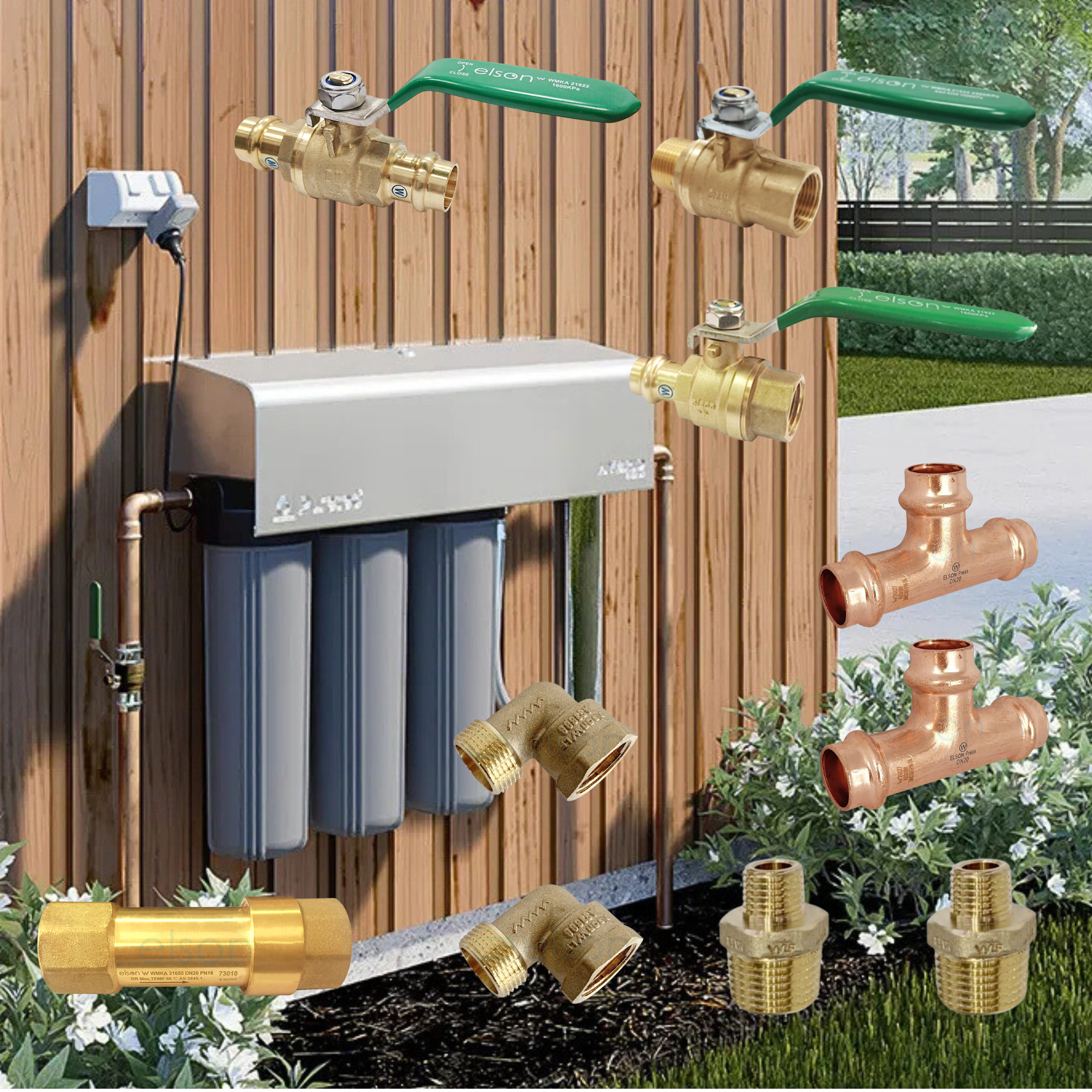 Water Filtration Installation Kit - Brass and Copper fittings