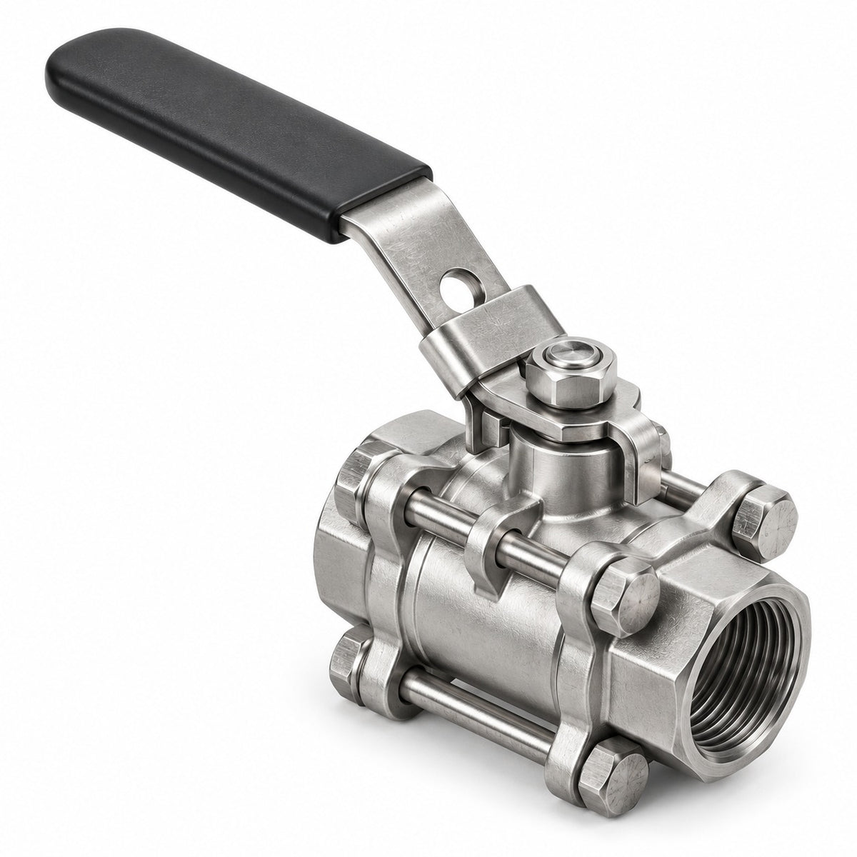 316 stainless steel 3 piece full bore ball valve female BSP