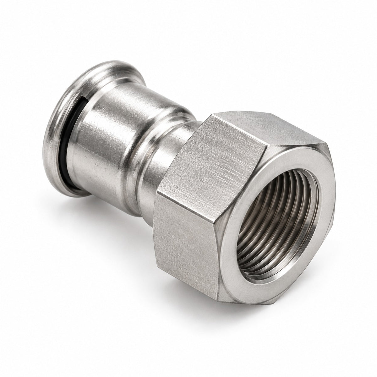 316 stainless steel press adaptor female metric thread