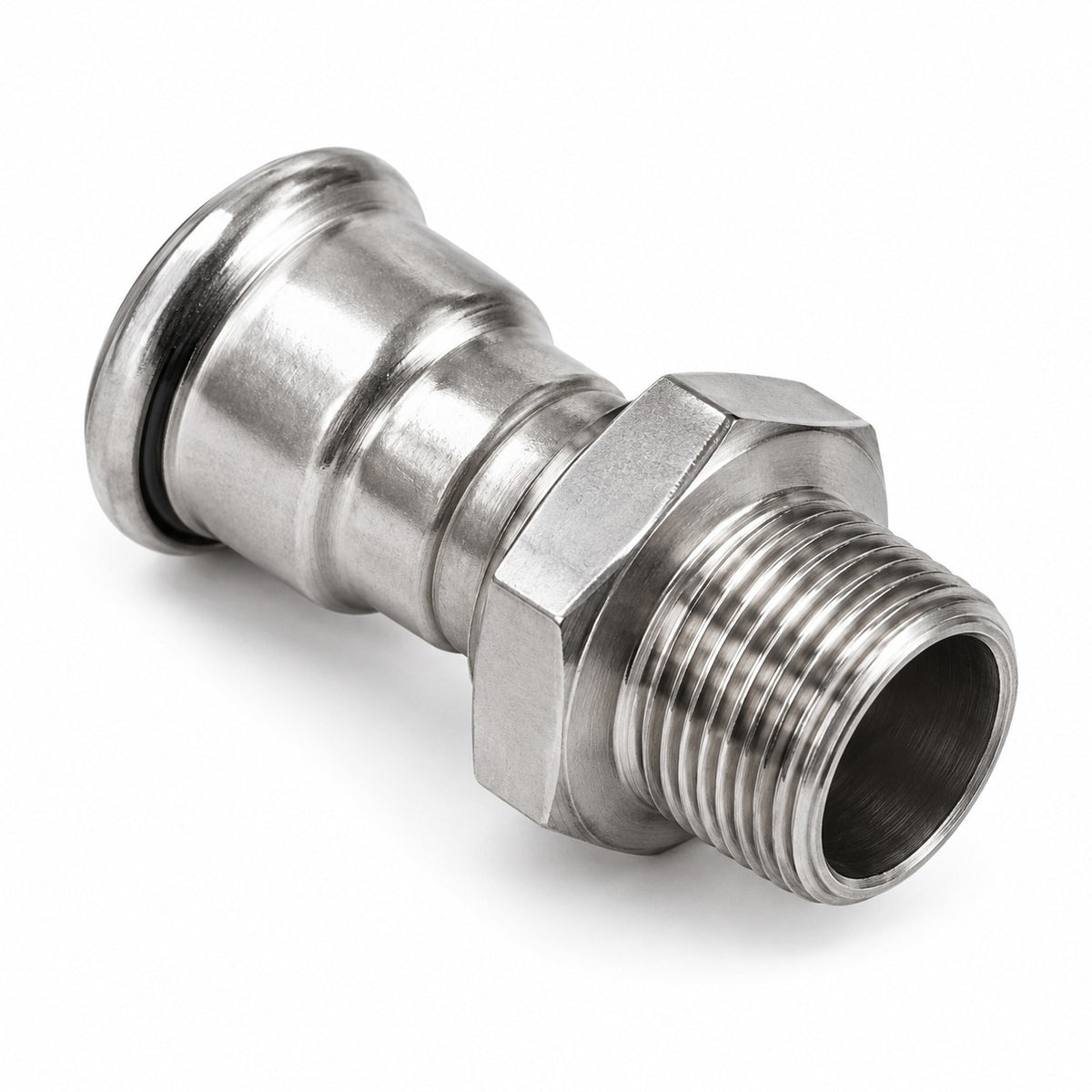 316 stainless steel press adaptor male metric thread