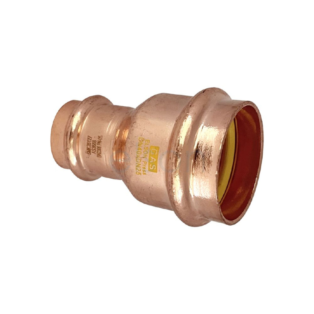 Copper pipe fitting on a white background