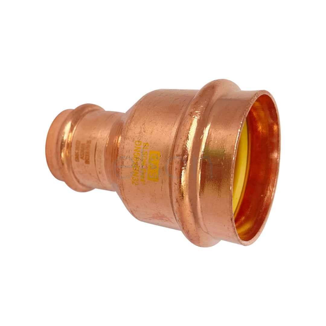 Copper plumbing fitting on a white background