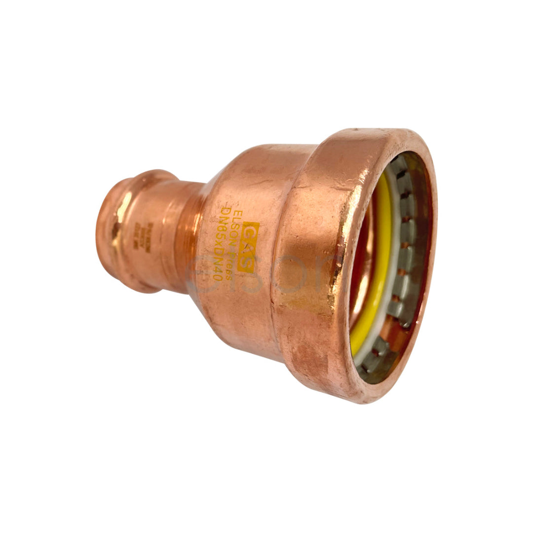 Copper fitting with a white background