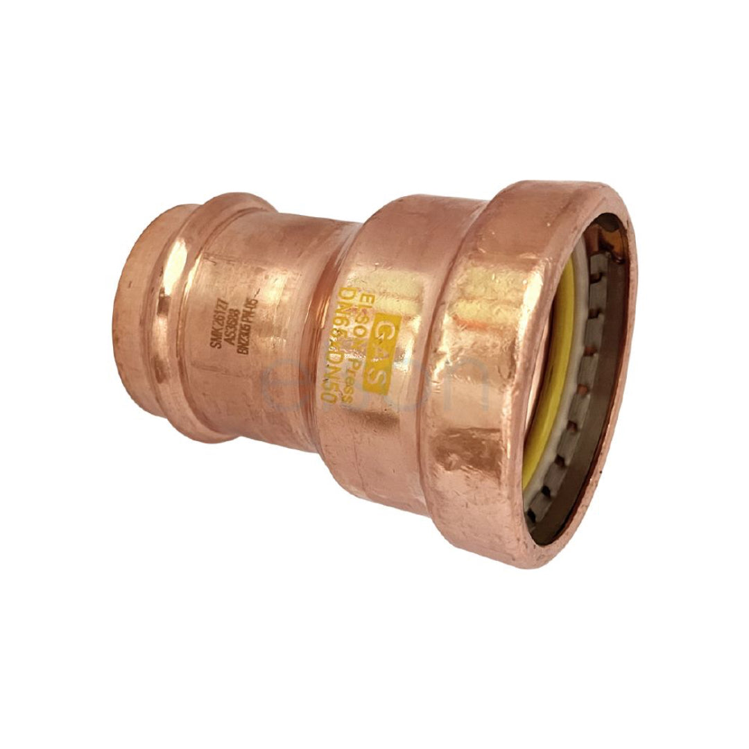 Copper fitting on a white background