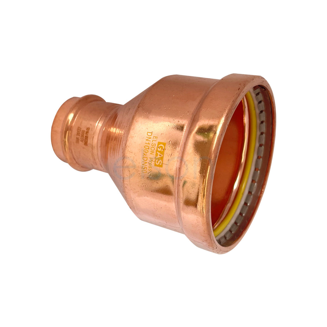 Copper fitting on a white background
