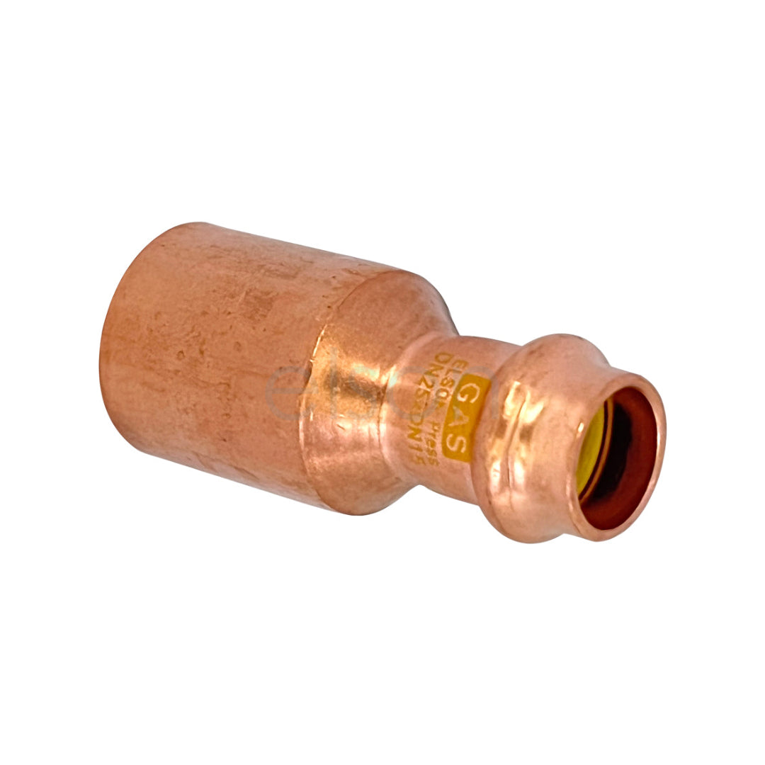 Copper fitting on a white background