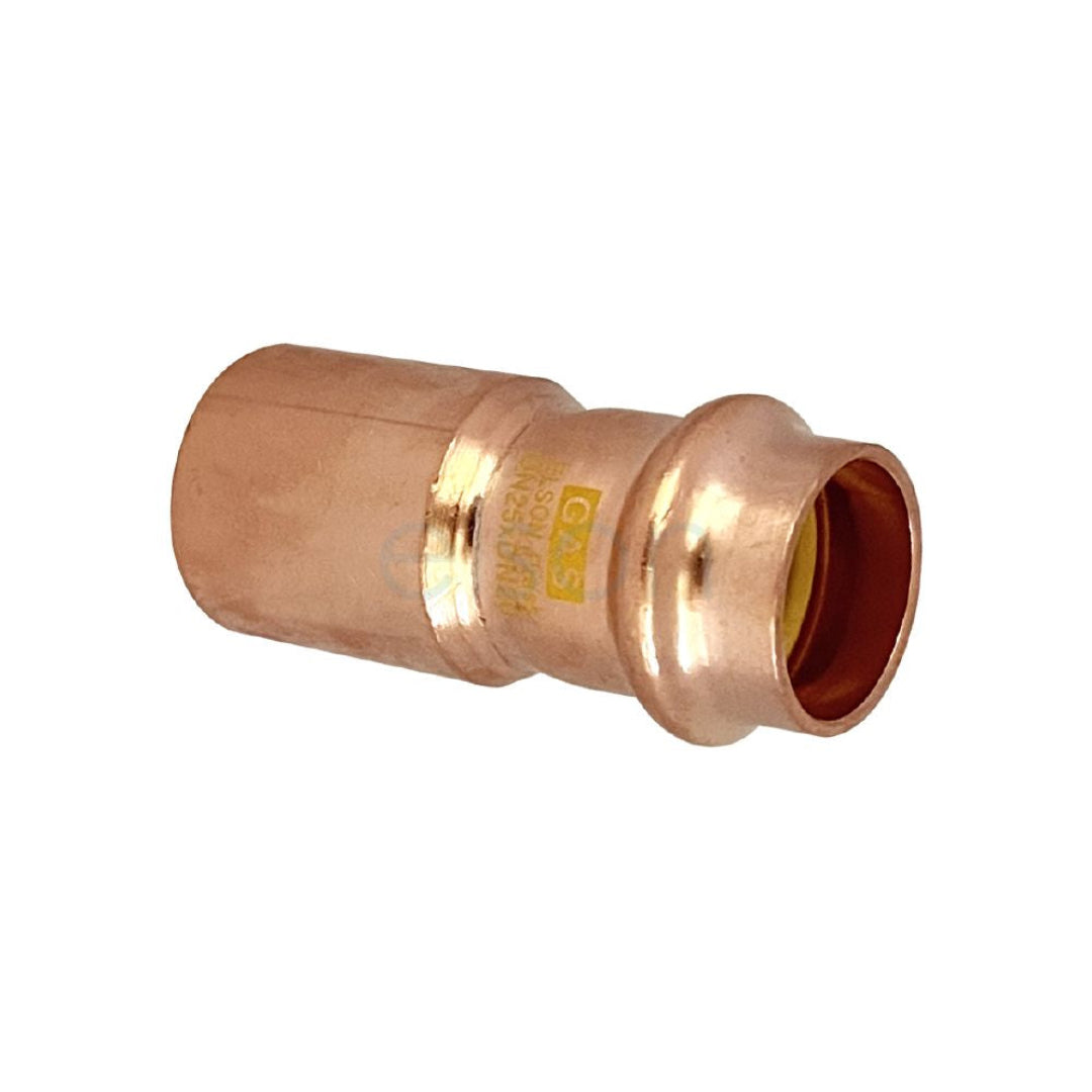 Copper pipe fitting on a white background