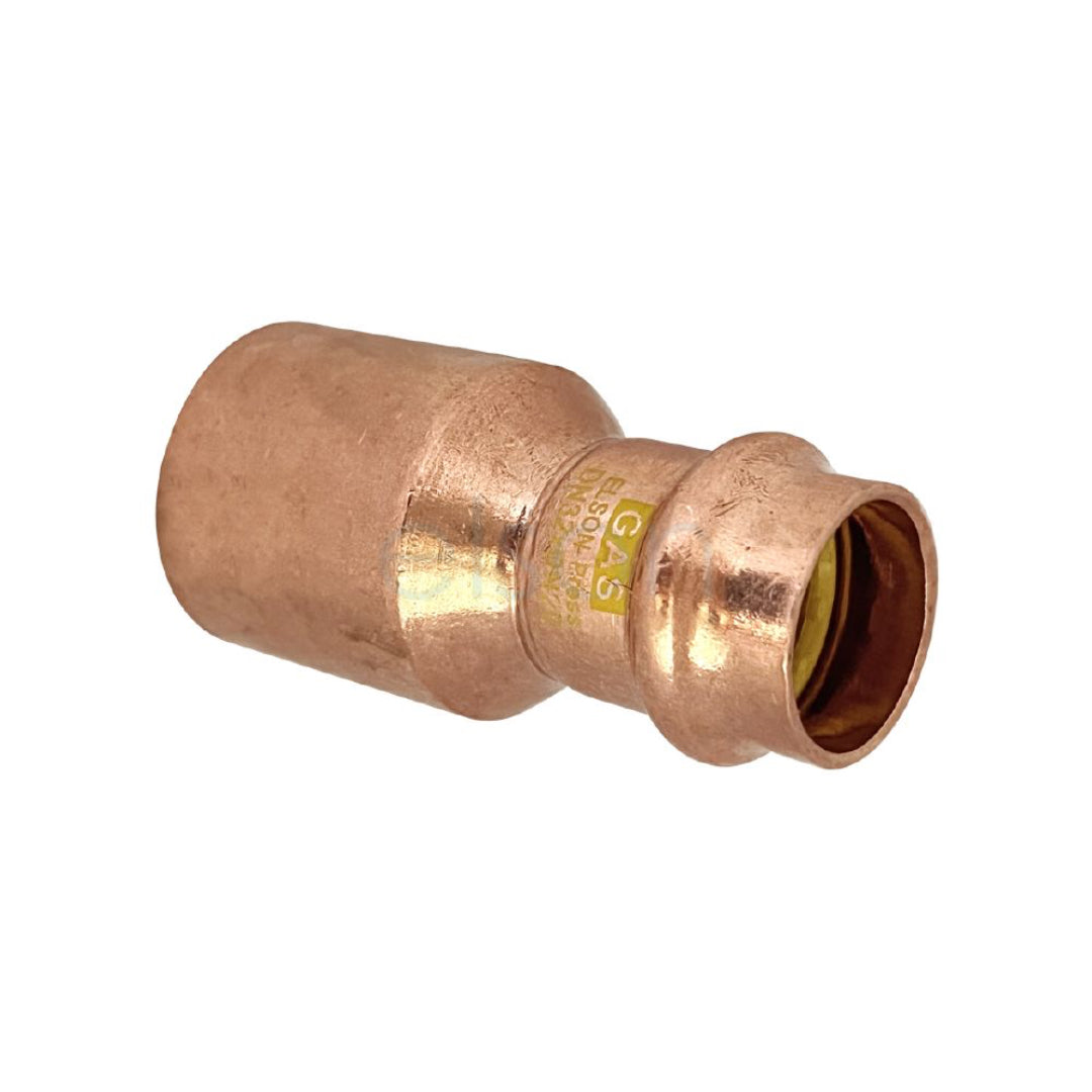Bronze pipe fitting with 'Gas' marking on a white background