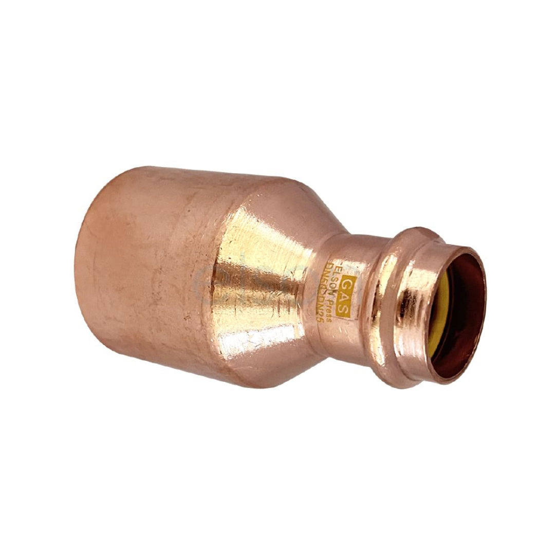 Copper plumbing fitting on a white background
