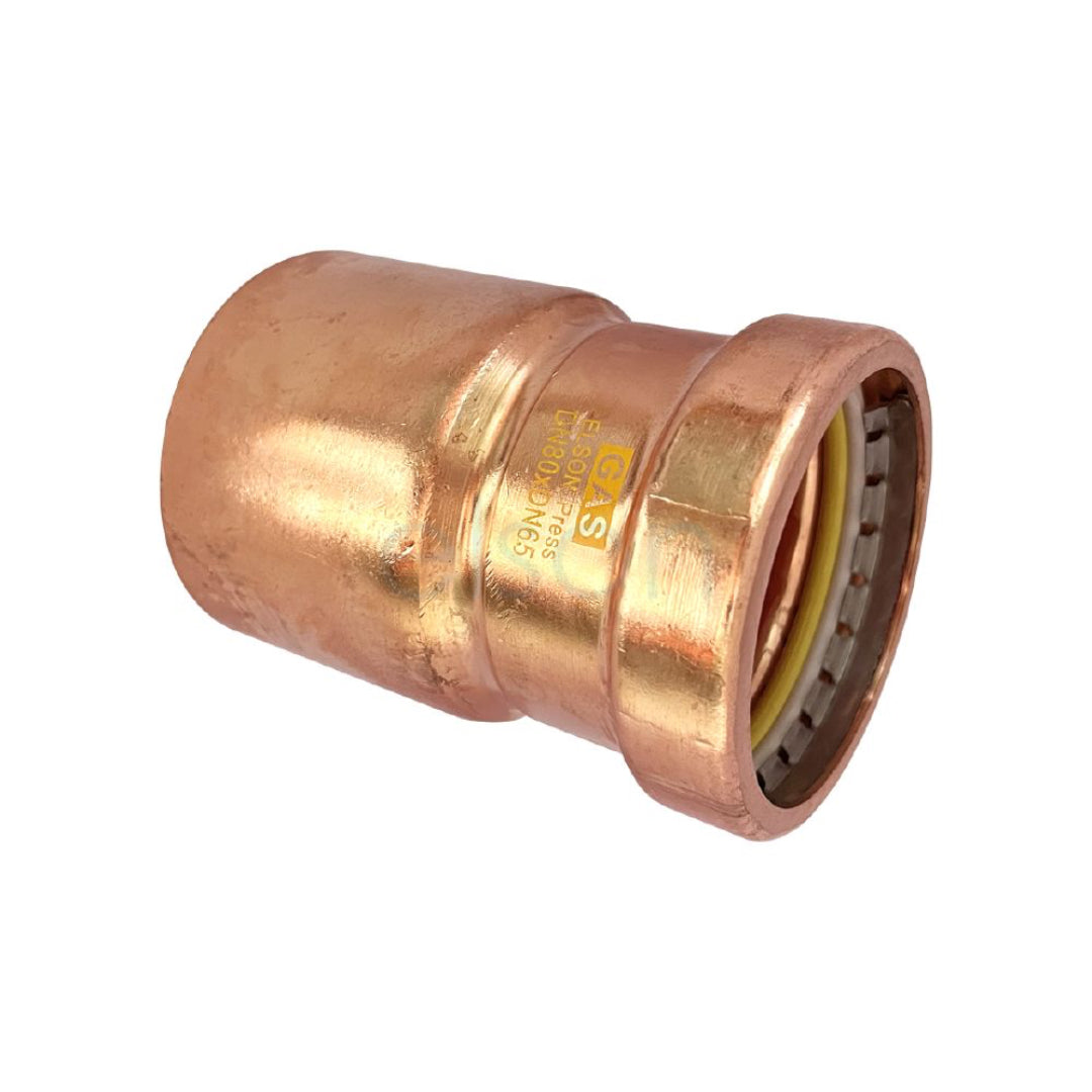 Copper pipe fitting on a white background