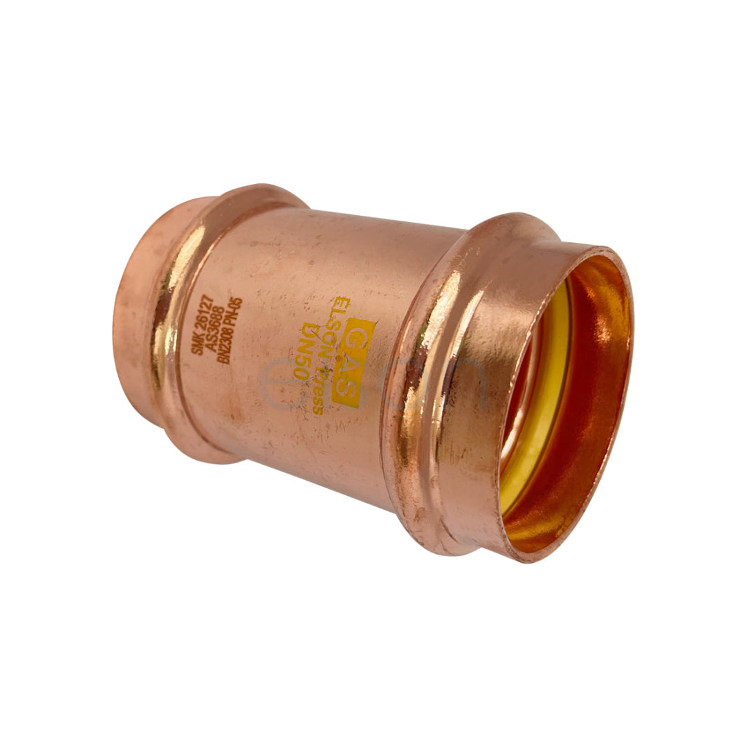 Copper pipe fitting on a white background
