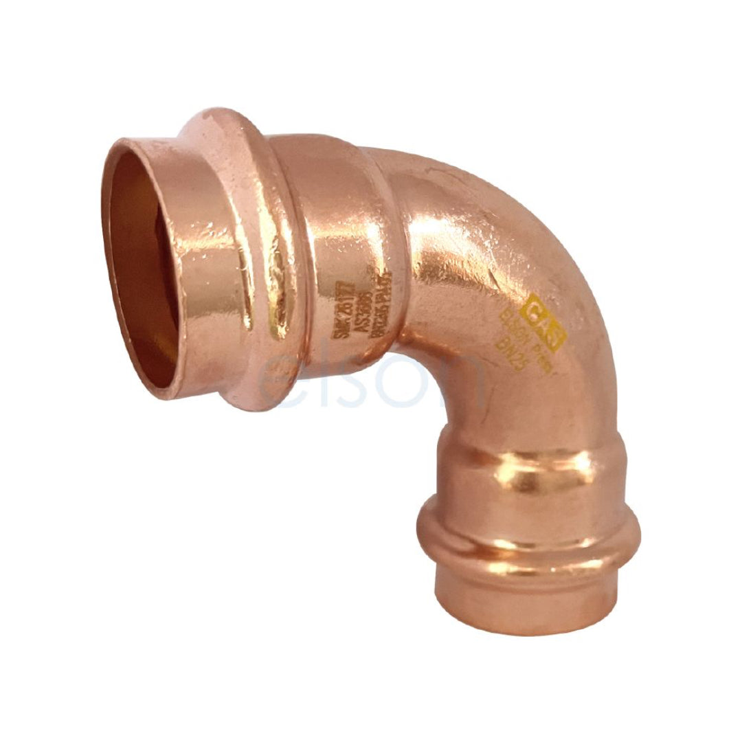 Copper pipe fitting on a white background