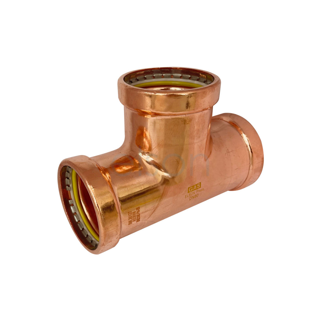 Copper pipe fitting on a white background