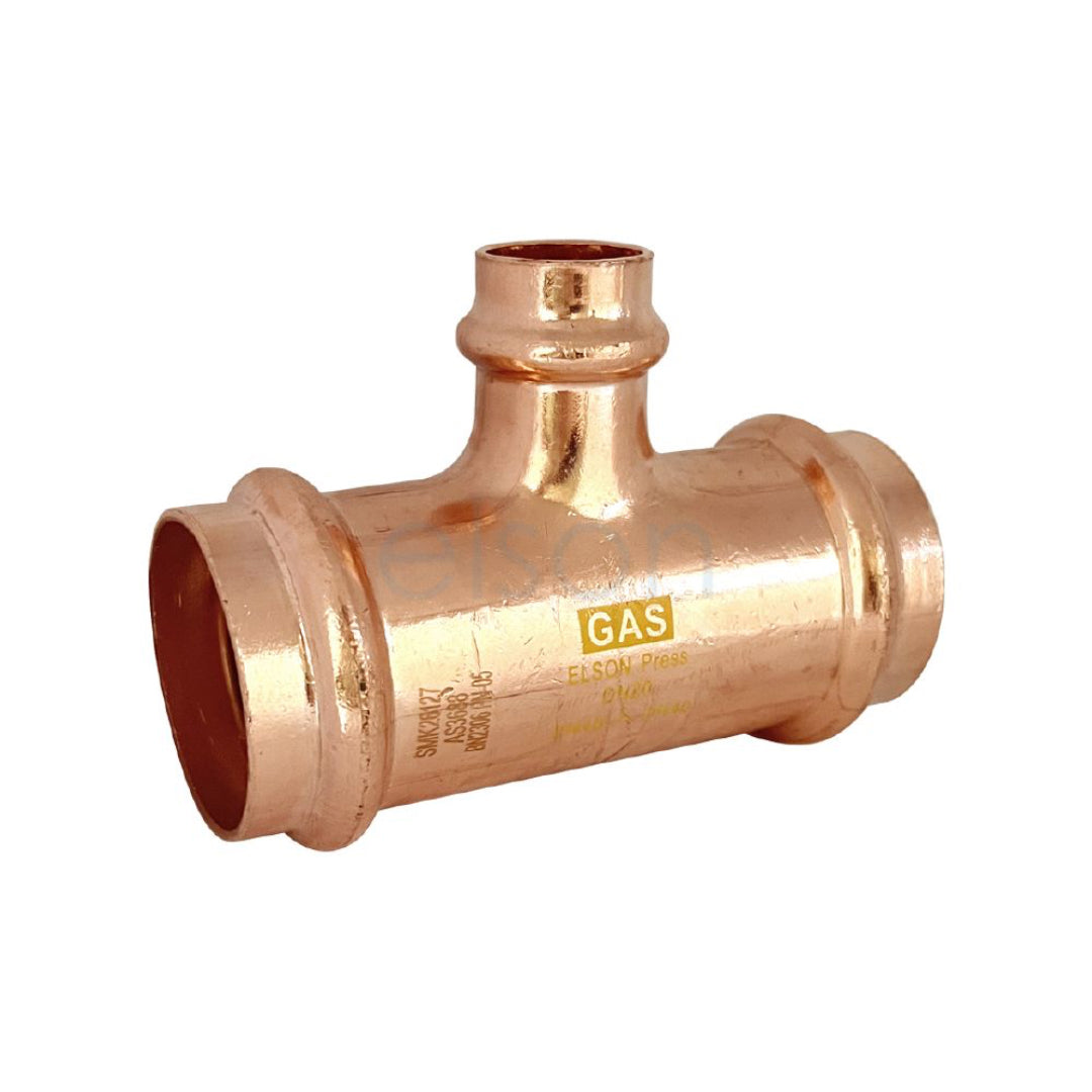 Copper gas fitting on a white background