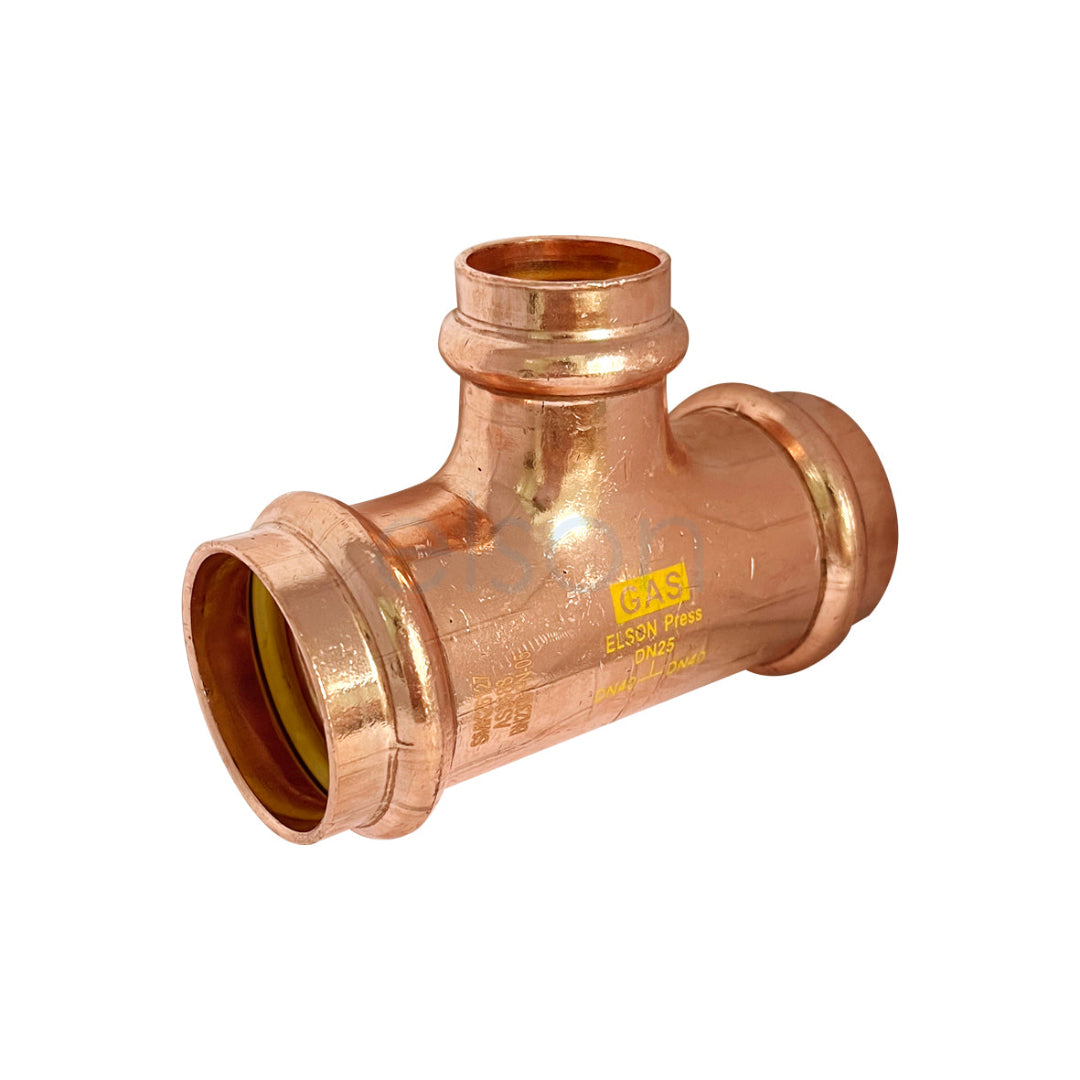 Copper pipe fitting on a white background