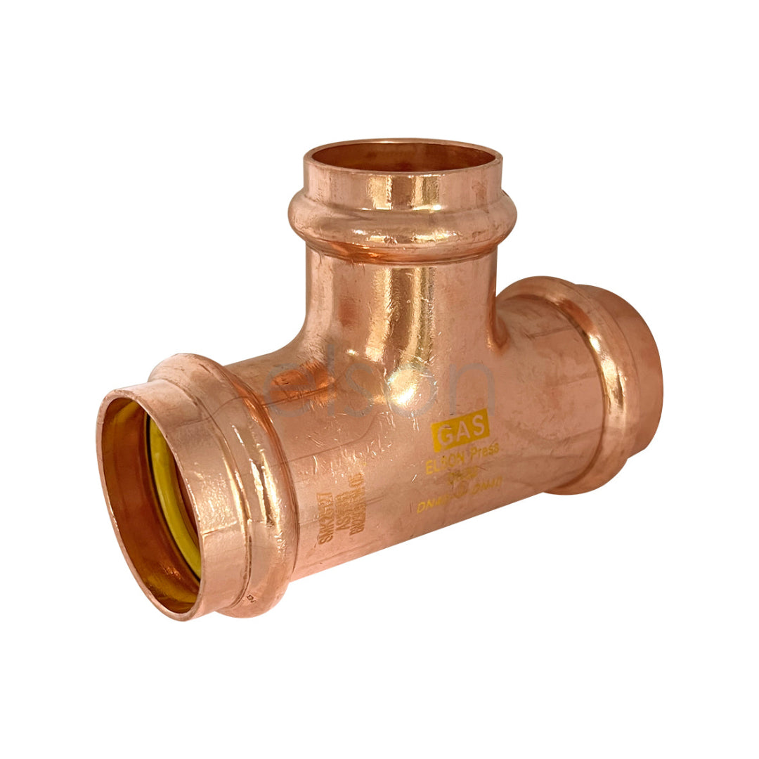 Copper pipe fitting on a white background