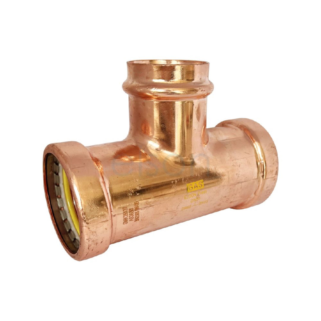 Copper pipe fitting on a white background