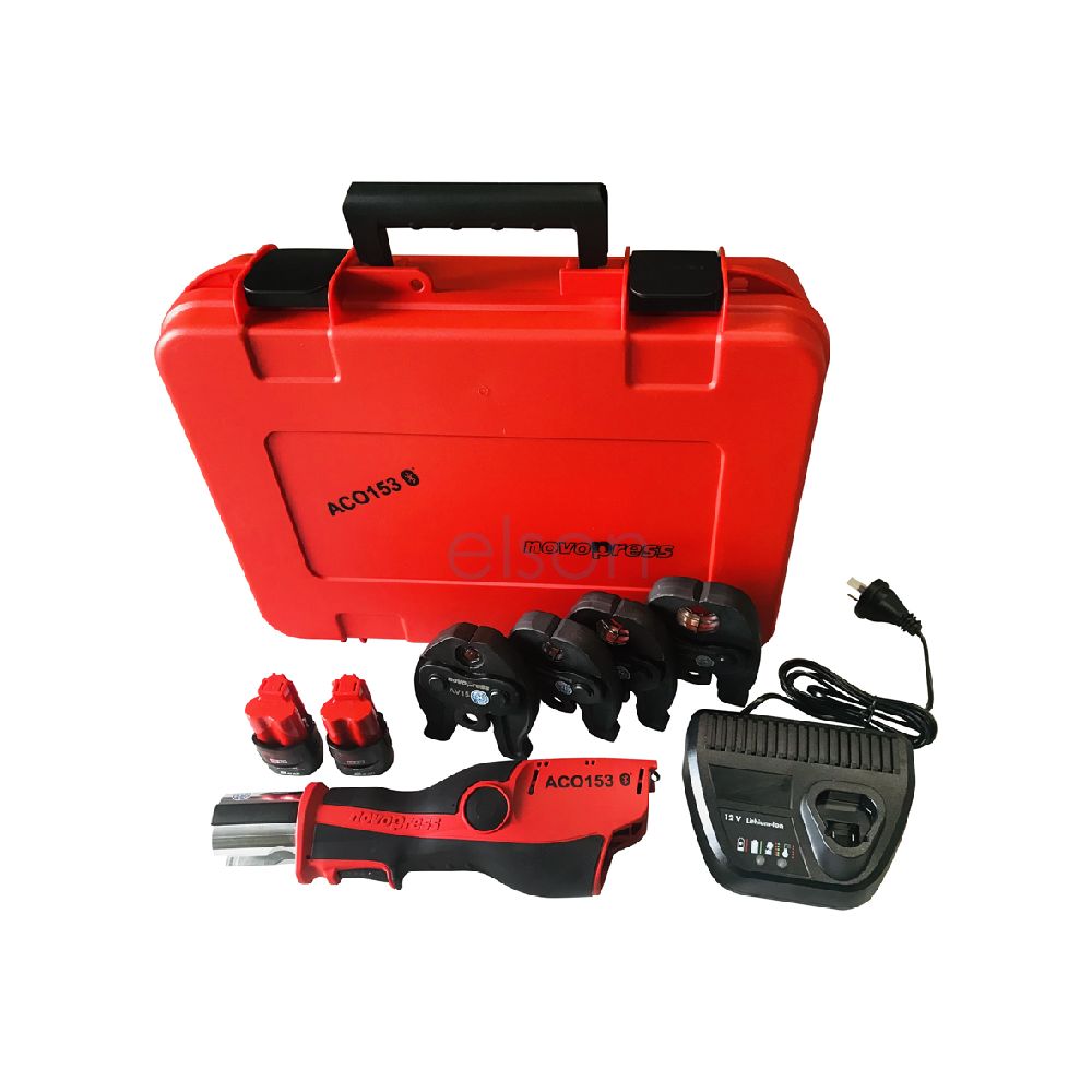 Novopress ACO153 BLUETOOTH PRESS TOOL KIT WITH DN15-DN32 CU PRESS JAWS, 2 BATS & 1 CHARGER