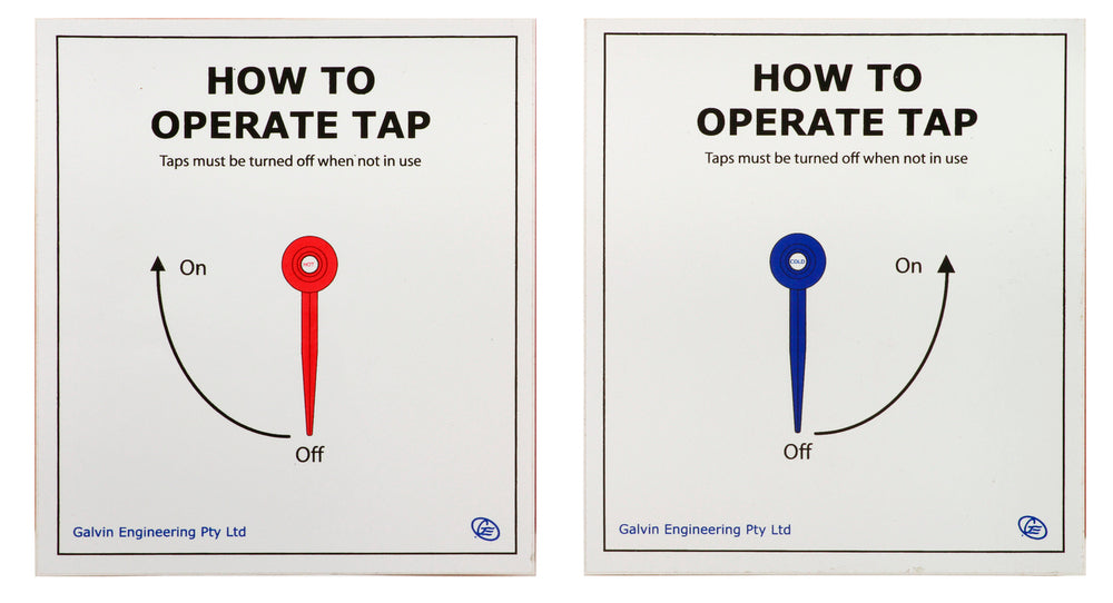 Ezy-Wash® Lever Handle Operation Label Hot/Cold (Pair)