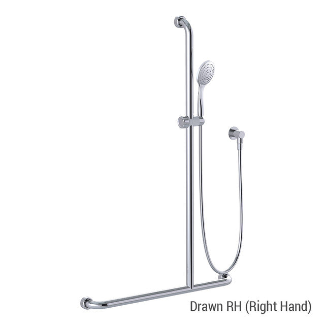 Hygienic Seal® Glide Slide "Inverted T" Shower Kit Chrome Right Hand